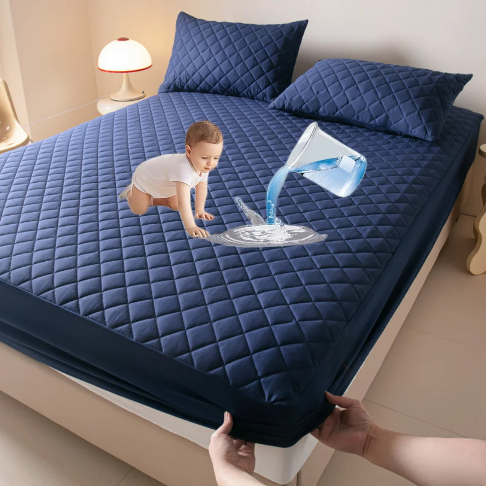 Waterproof Mattress Cover Anti-mites Soft Comfortable Breathable Bed Fitted Sheet Not Including Pillowcase