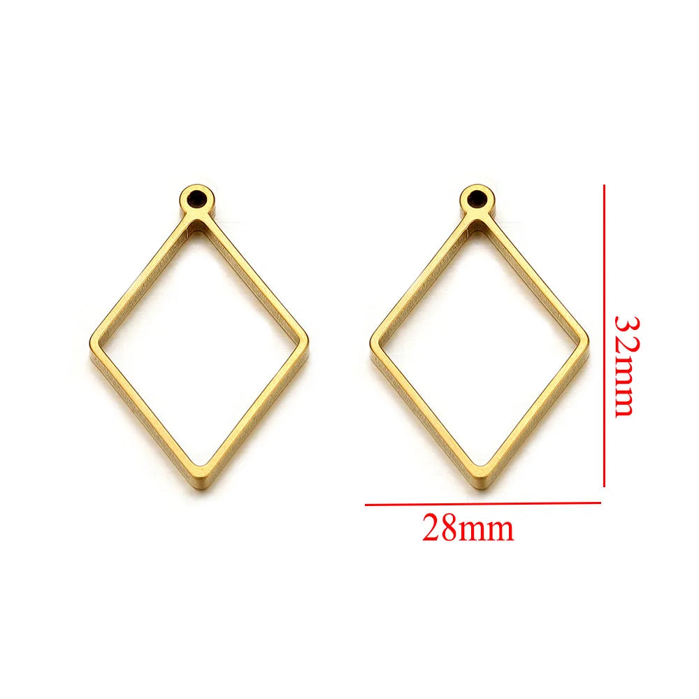 10pcs Stainless Steel Geometric Metal Connector Charms Frames Base DIY Making Epoxy Resin UV Crystal Molds for Jewelry Necklaces