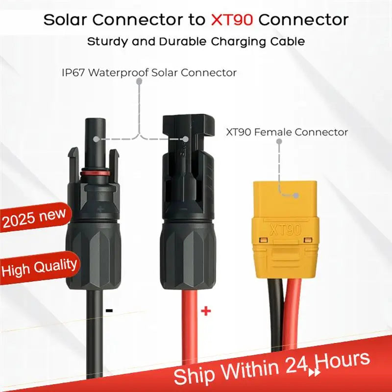 ~【A48T HOT】XT90 Female Solar Panel Connector Adapter 10AWG 1M Cable For Portable Power Station RC Battery Pack Drone RV Etc