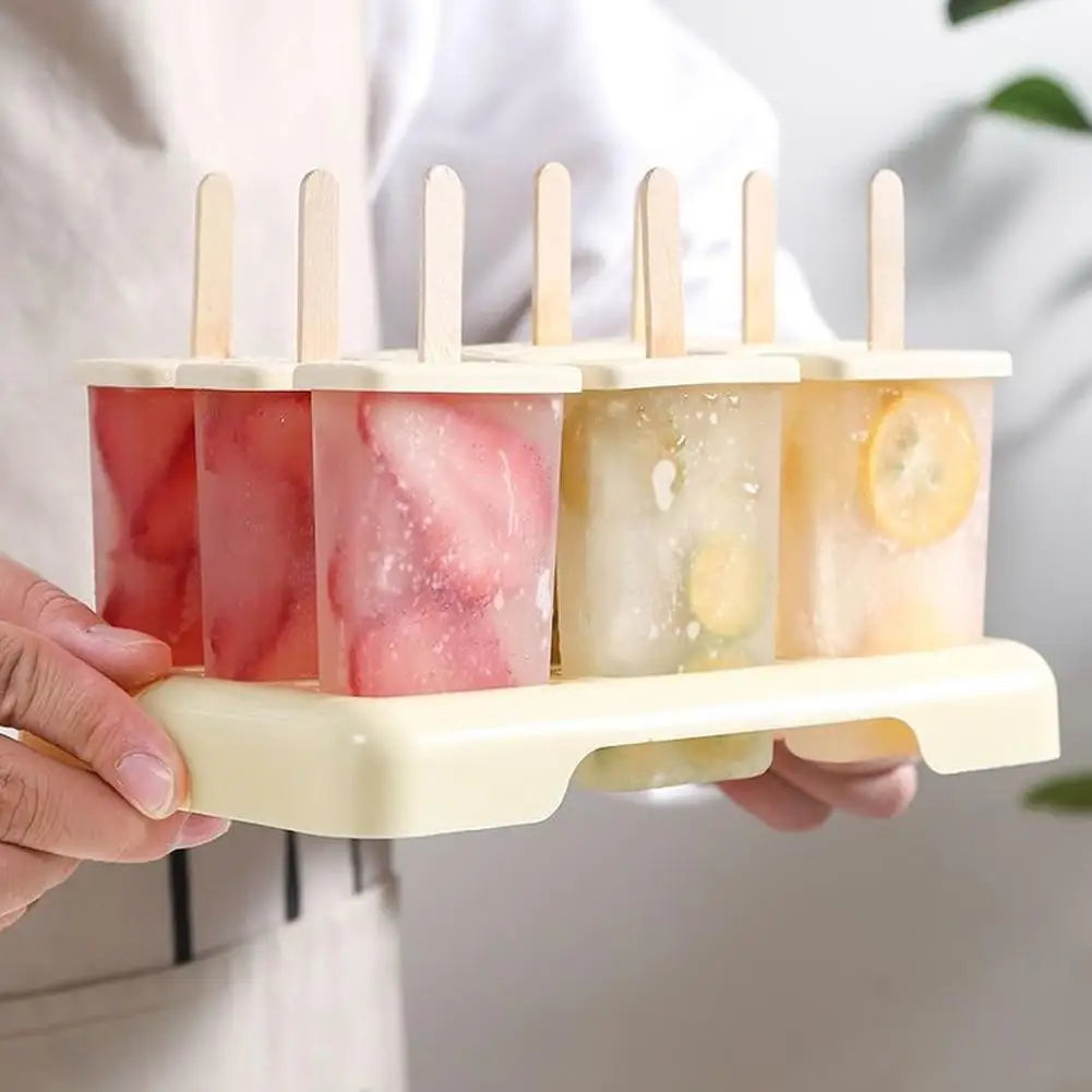 Ice Cream Popsicle Mold DIY Ice Cream Machine Homemade Ice Box with Plastic Stick Ice-lolly Mold Ice Cube Tray Kitchen Gadgets