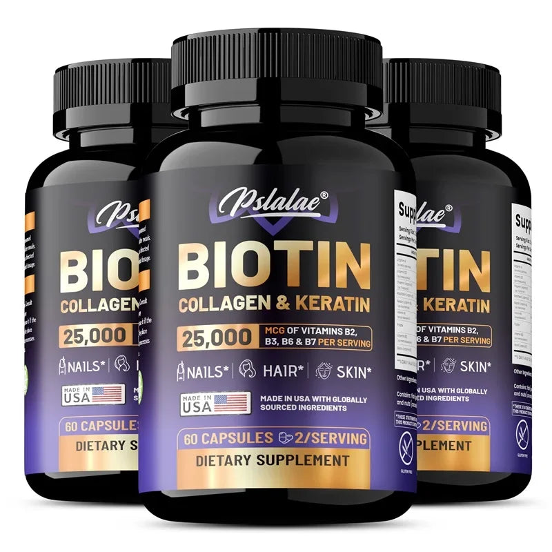 Biotin Collagen Keratin Supplement - Supports Skin and Nail Health, Promotes Hair Growth and Maintains Healthy Vitality