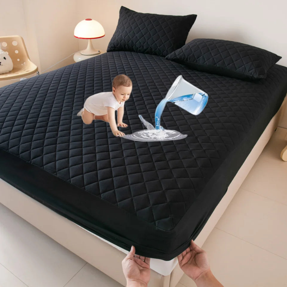 Waterproof Mattress Cover Anti-mites Soft Comfortable Breathable Bed Fitted Sheet Not Including Pillowcase