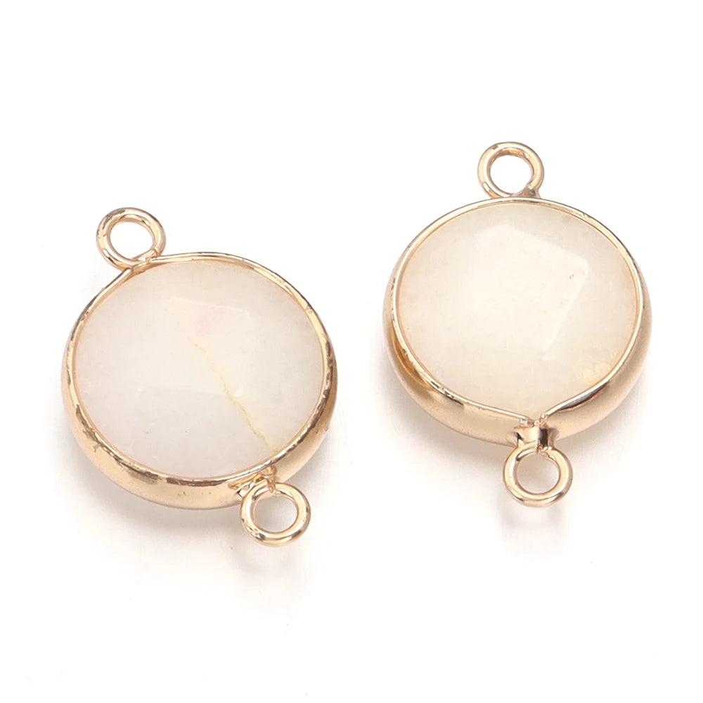 2-4pcs/lot Natural Stone Faceted Pendant Rose Quartz Lapis Lazuli Jade Charms For DIY Fashion Bracelet Necklace Jewelry Accessor