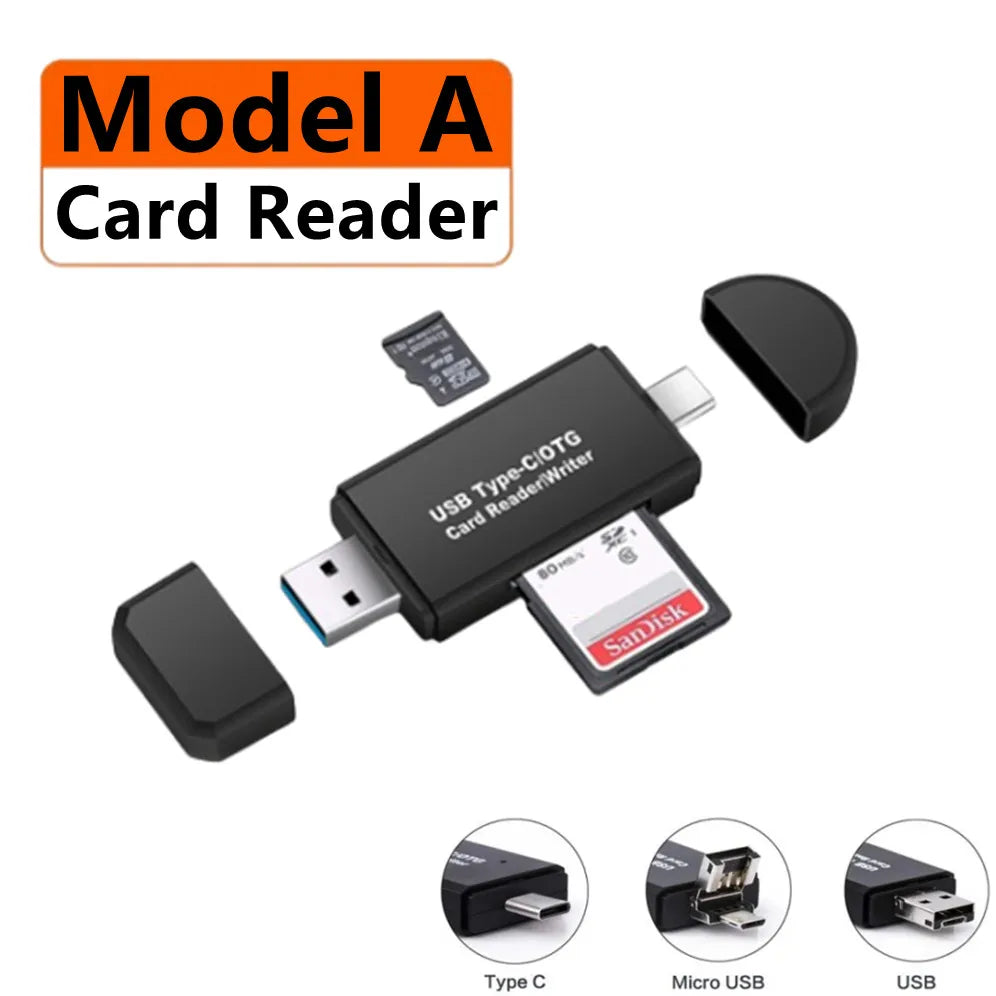 5 in 1 OTG Type C Card Reader USB 2.0 SD/TF Mirco SD Smart Memory Flash Drive Adapter for Mobile Phone PC Laptop Accessories
