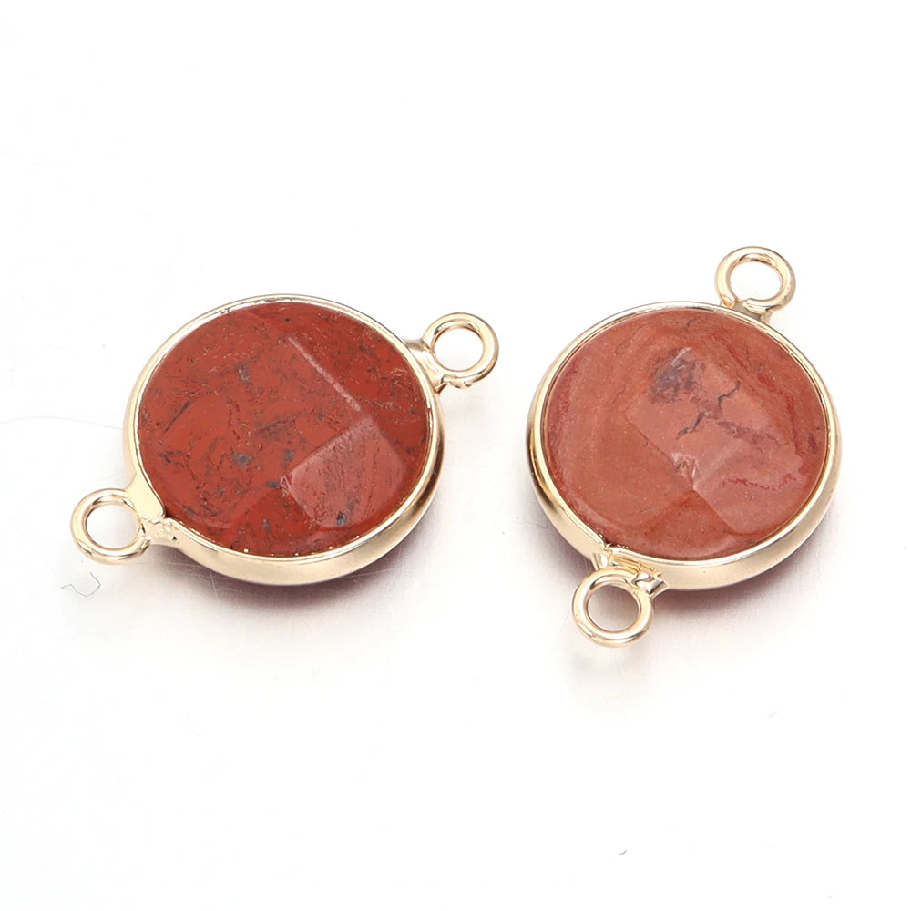 2-4pcs/lot Natural Stone Faceted Pendant Rose Quartz Lapis Lazuli Jade Charms For DIY Fashion Bracelet Necklace Jewelry Accessor