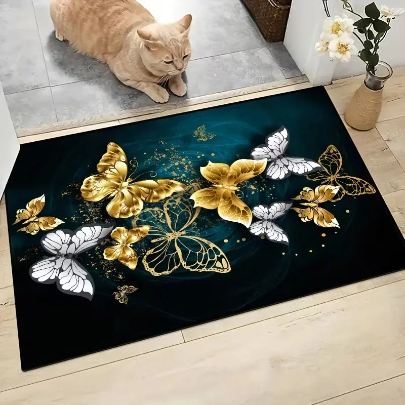Butterfly Stuff Door Mat Outdoor Carpet Kitchen Non Slip Carpet Butterfly Patterned Door Mat Bathroom Mat Kitchen Decoration