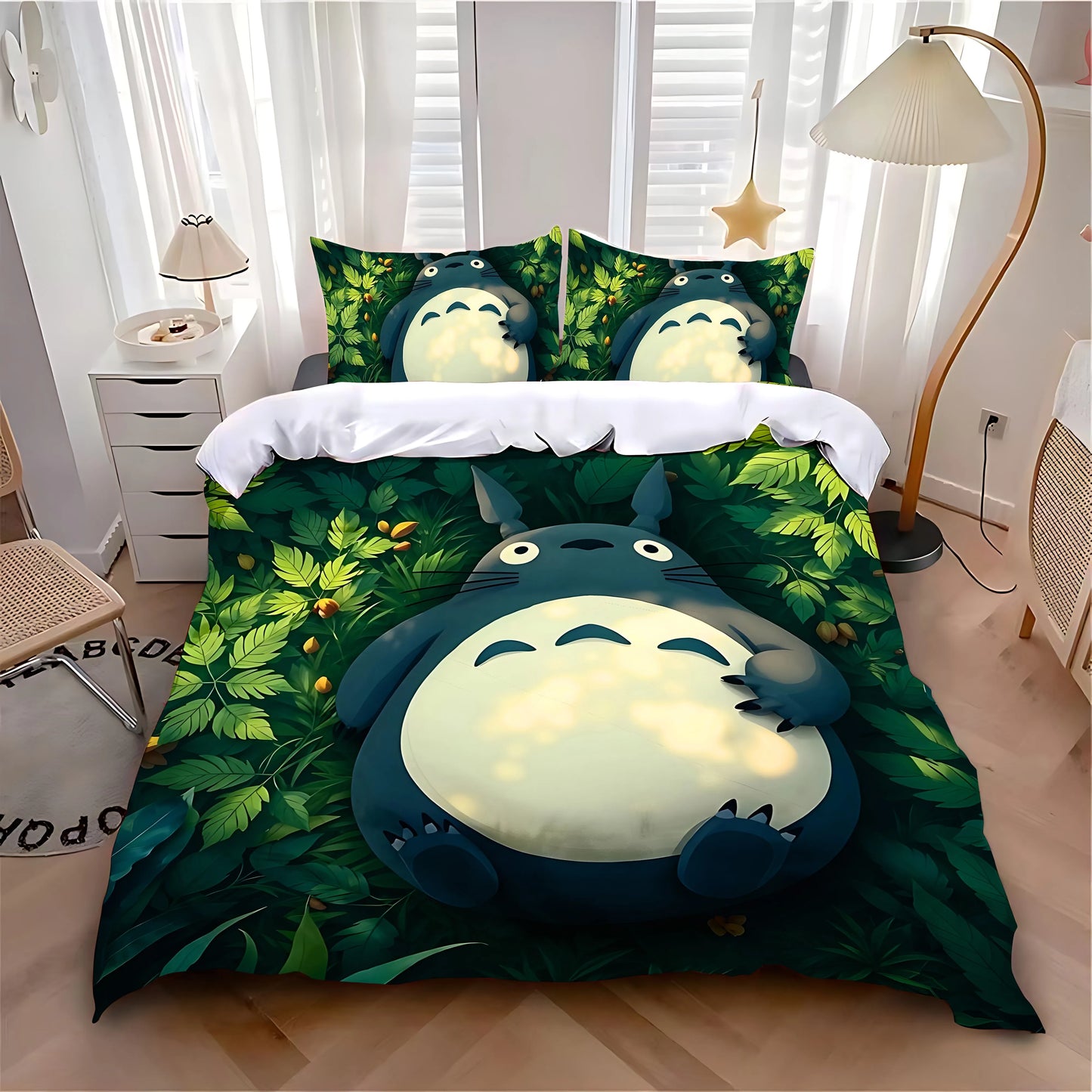 Duvet Cover Pillowcase Bedding Set Hot Anime Cute T-Totoroes Adult Boy Girl Bedroom Decoration Children Single Double Large Size