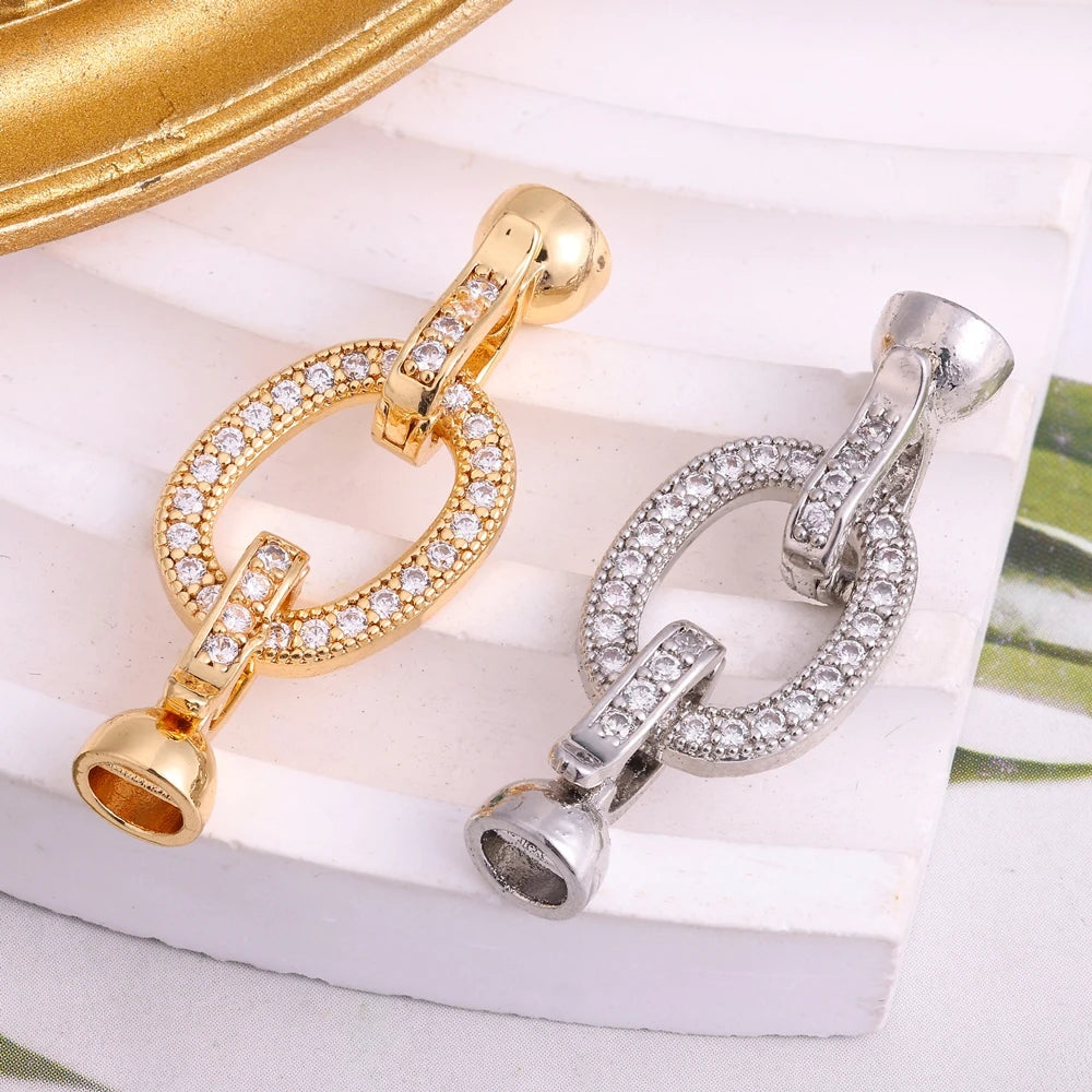 Juya 18K Gold Plated Decorative Connector Fastener Clasps Accessories For DIY Women Needlework Beads Gems Pearls Jewelry Making