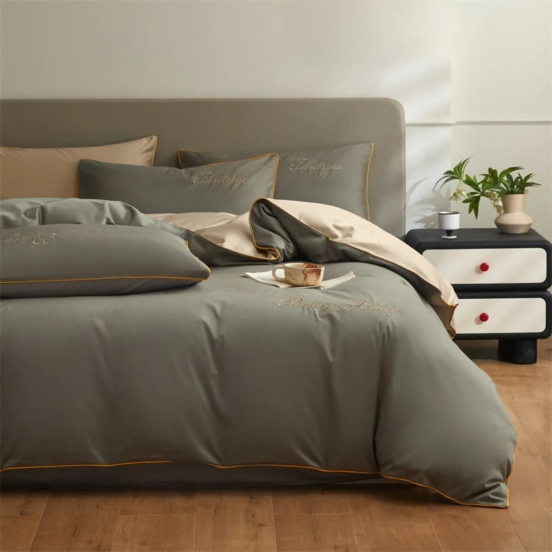 3pcs 100% Egyptian Cotton Duvet Cover Set 1pc Duvet Cover and 2pcs Pillowcases 150*200/200*230cm Single/double Queen King Size