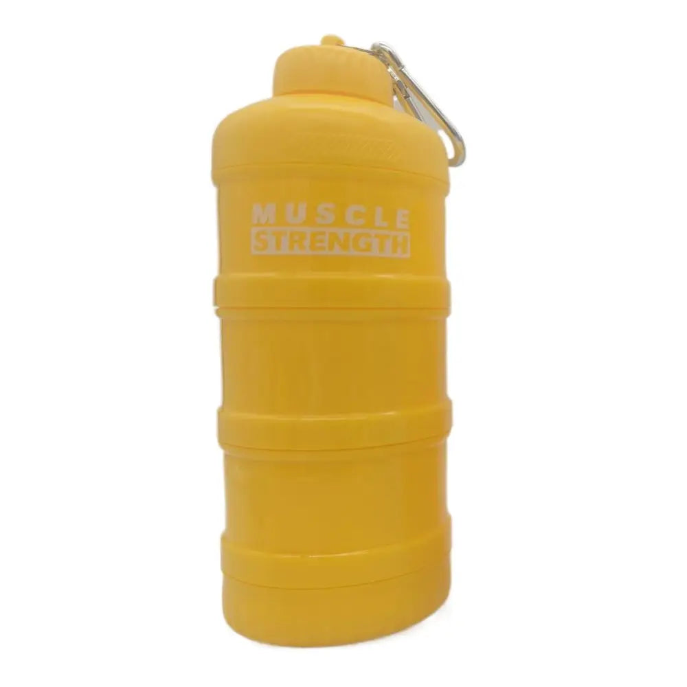 1/2/3-layer Plastic Protein Powder Box Portable Layered Storage Funnel Fitness Supplement Bottle with Mountaineering Buckle