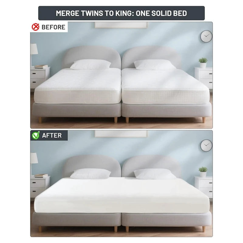 Fitted Sheet with Bed Bridge Twin XL to Converter Kit with Split Filler for Adjustable Bed-ABRM