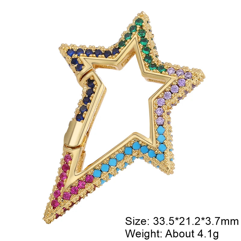 Juya 18K Gold Plated 26 Alphabet Letters Pendant Fasteners Bolt Carabiner Clasps For DIY Women Mesh Chains Name Jewelry Making