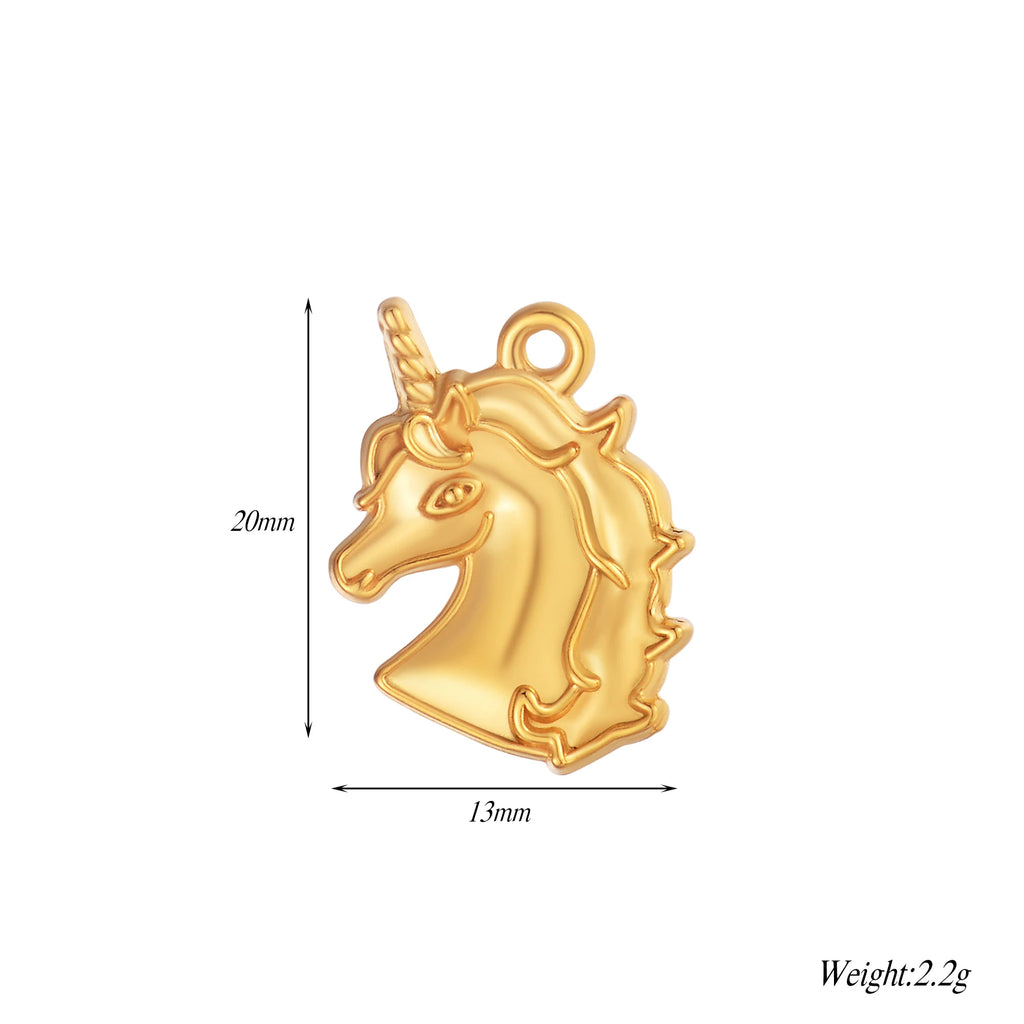 2Pcs DIY Fashion Charm Star Moon Unicorn Bear DIY Jewelry Making Supplie Stainless Steel Necklace Earring Bracelet Pendants