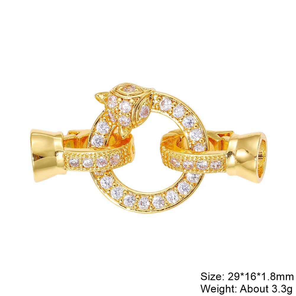 Juya 18K Gold Plated Decorative Connector Fastener Clasps Accessories For DIY Women Needlework Beads Gems Pearls Jewelry Making