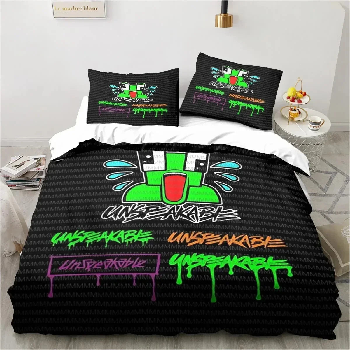 Cartoon Funny Play Unspeak.able Bedding Set Bedroom Soft Bedspreads for Bed Comefortable Duvet Cover Quilt and Pillowcase