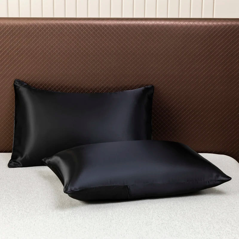 Kuup 3pc Satin luxury Solid Color Bed Fitted Sheet and Pillowcase Upscale Adjustable Mattress Covers 4 Corners With Elastic Band