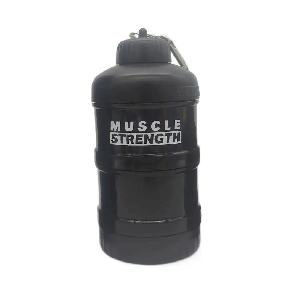 1/2/3-layer Portable Protein Powder Box with Mountaineering Buckle Funnel Powder Box Fitness Supplement Bottle Handle Layered