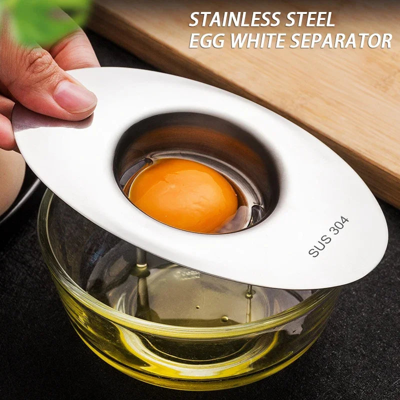 Stainless Steel Egg White Yolk Separator Tool Kitchen Gadget Filter Funnel Divider Spoon for Baking Cooking Easy Use 2 Pieces
