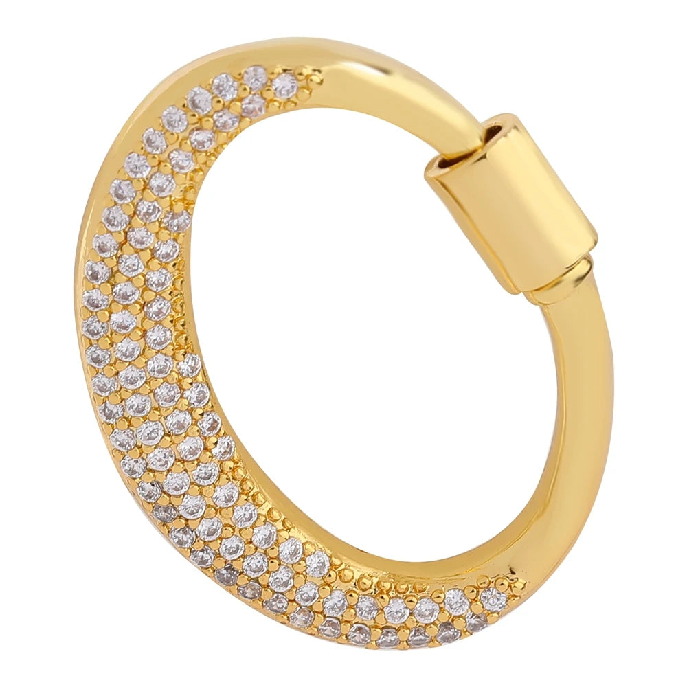 Juya 18K Gold Plated 26 Alphabet Letters Pendant Fasteners Bolt Carabiner Clasps For DIY Women Mesh Chains Name Jewelry Making