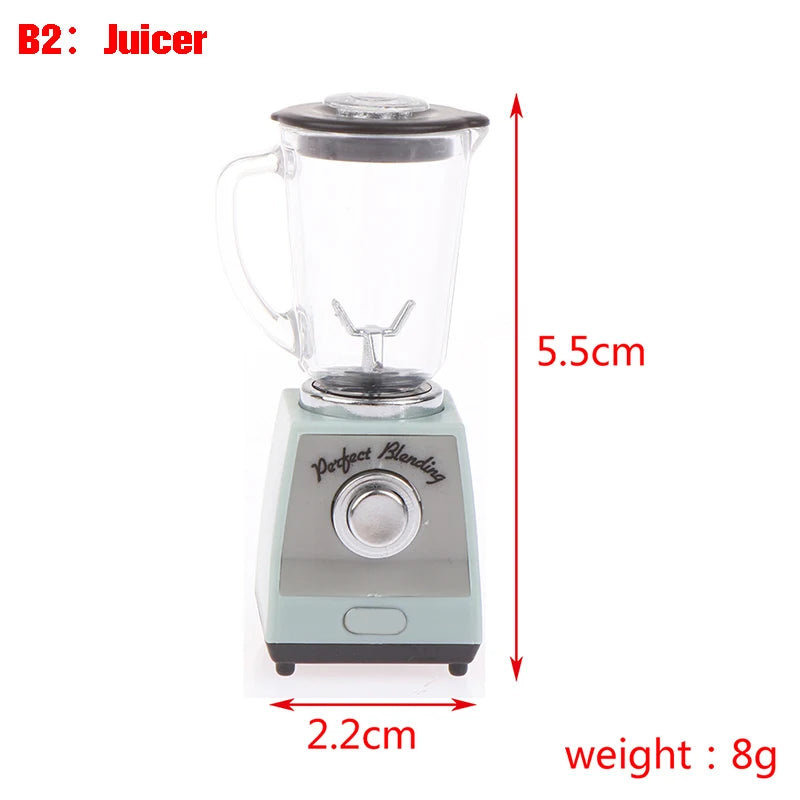 1:12 Dollhouse Miniature Juice Machine Cup Set Coffee Machine Mixer Machine Model Kitchen Doll Electrical Appliance Model Toys