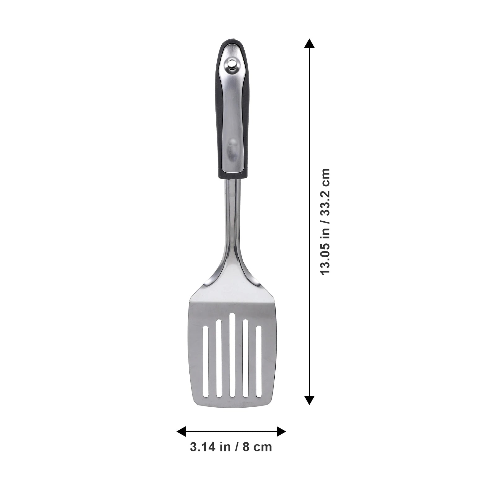 1Pcs Steak Spatula Premium Stainless Steel Slotted Shovel for Bbq Home Restaurant Kitchen Gadget Non-Slip Handle Hanging