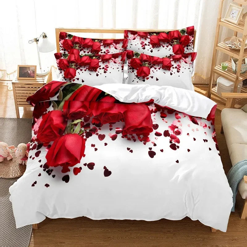Flowers Bedding Set Duvet Cover Set 3d Bedding Digital Printing Bed Linen Queen Size Bedding Set Fashion Design
