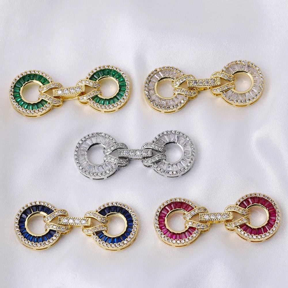 Juya18K Gold Silver Plated Decorative Connector Lock Fasteners Hooks Clasps For DIY Beadwork Beads Crystal Pearls Jewelry Making