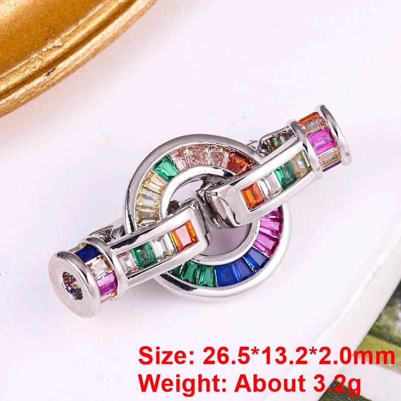 Juya18K Gold Silver Plated Decorative Connector Lock Fasteners Hooks Clasps For DIY Beadwork Beads Crystal Pearls Jewelry Making