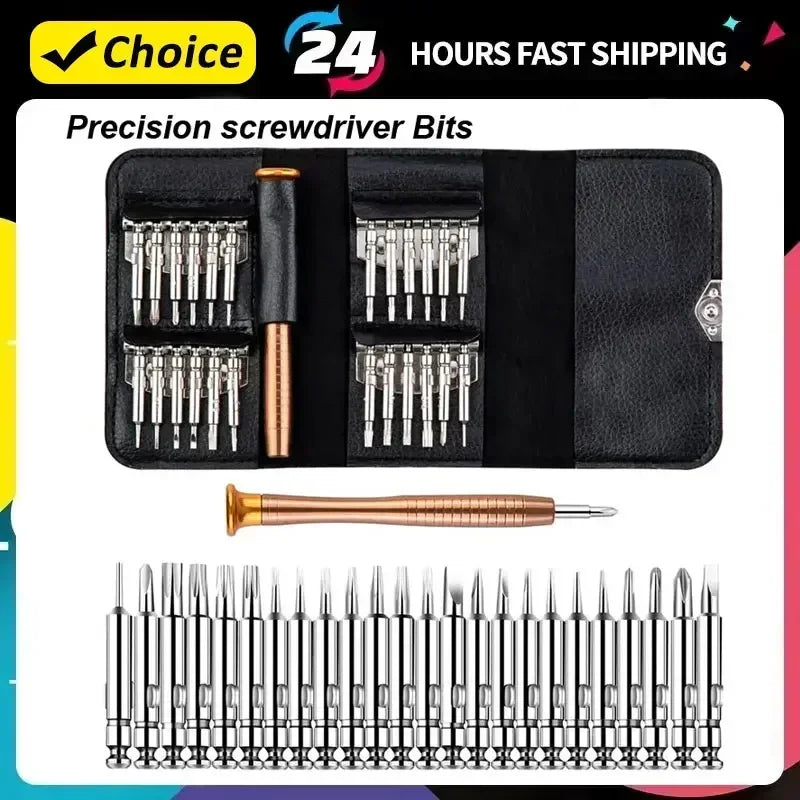 Mini Precision Screwdriver Set 25 in 1 Electronic Torx Screwdriver Opening Repair Tools Kit for iPhone Camera Watch Tablet PC