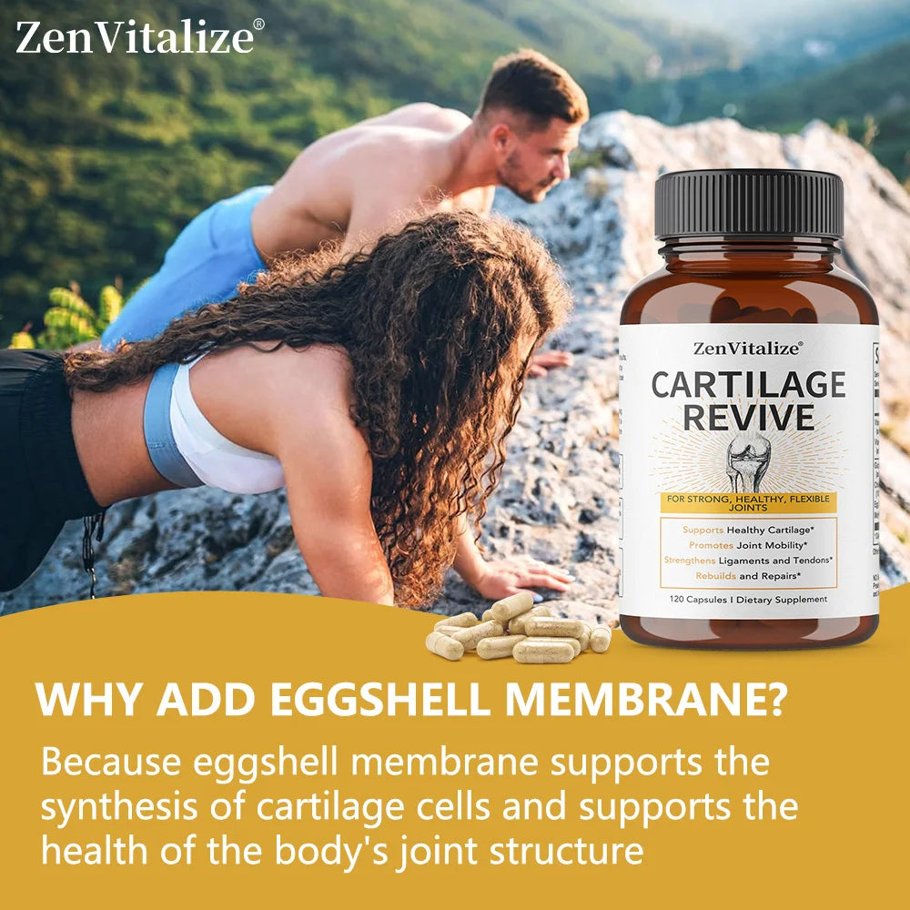 Cartilage Regeneration Supplement - Contains Type II Collagen, Glucosamine, MSM, Vitamin D3, Vitamin C - Promotes Joint Mobility