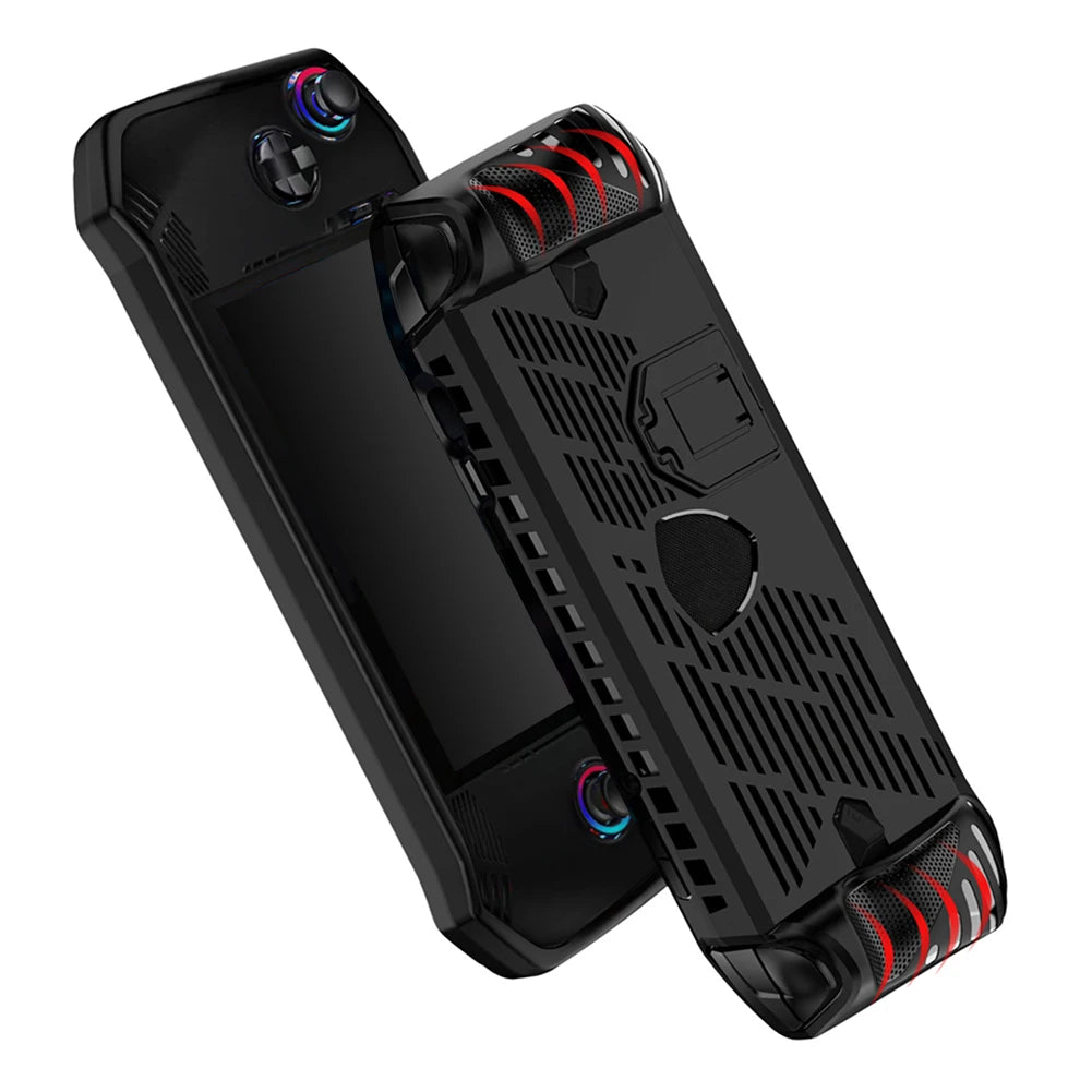 For MSI Claw A1M Handheld Console Case Soft TPU Protective Shell Shockproof Back Cover with Kickstand Game Accessories