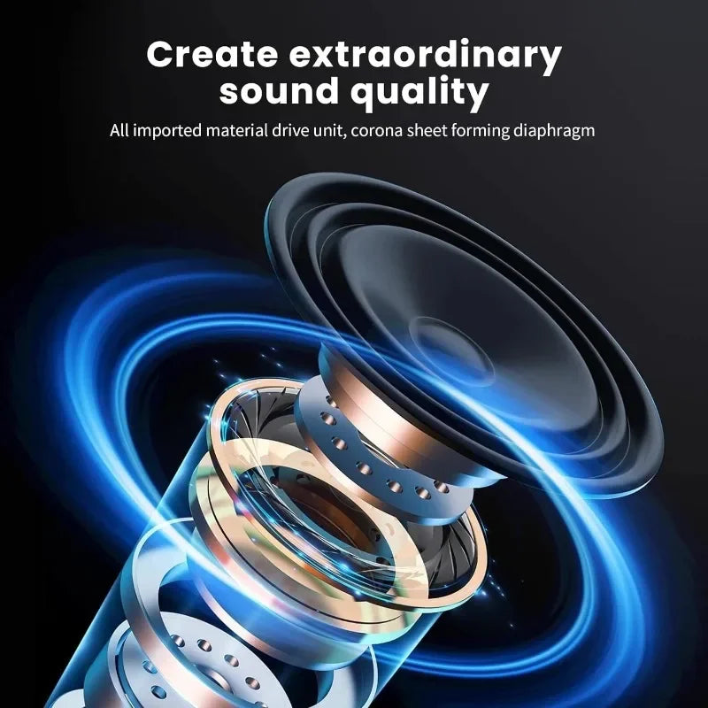 Wireless Bluetooth 5.3 Headphones Over Ear HIFI Stereo Headsets True Sport Gamer Earphone TF/AUX Music Player with HD Mic