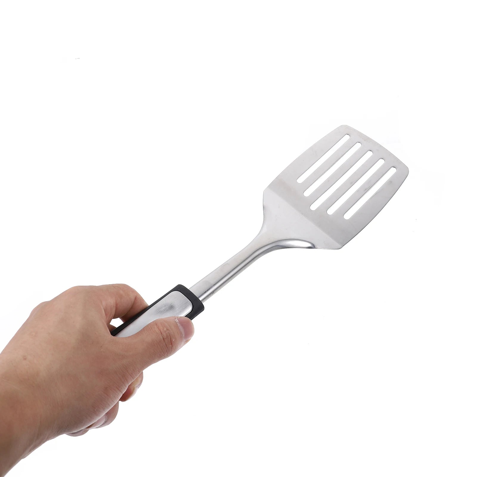 1Pcs Steak Spatula Premium Stainless Steel Slotted Shovel for Bbq Home Restaurant Kitchen Gadget Non-Slip Handle Hanging