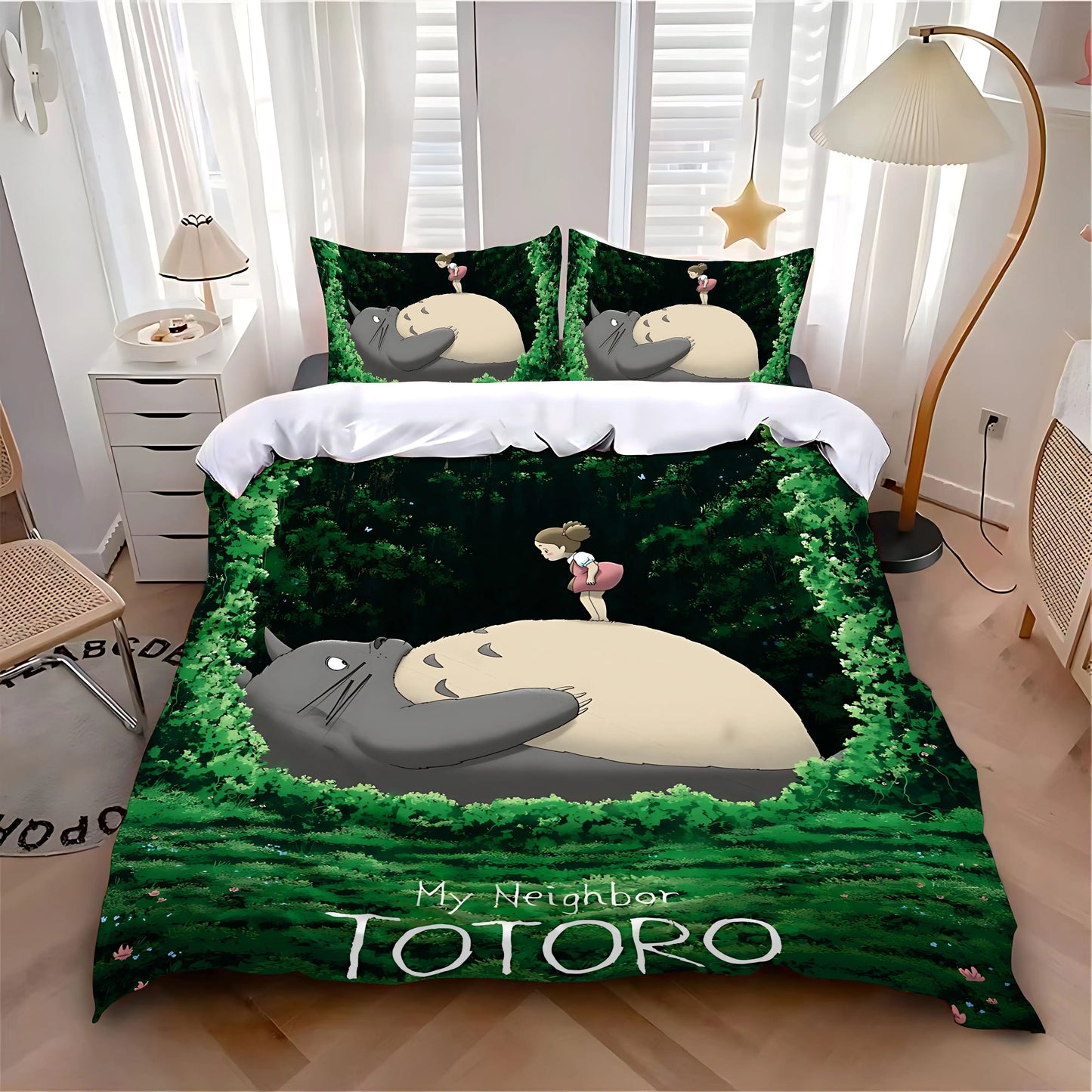 Duvet Cover Pillowcase Bedding Set Hot Anime Cute T-Totoroes Adult Boy Girl Bedroom Decoration Children Single Double Large Size