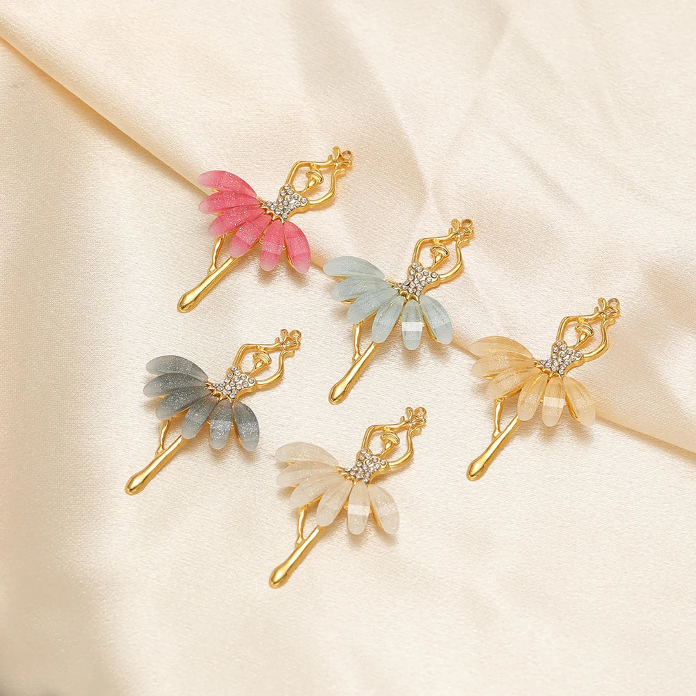 3pcs Stainless Steel Ballerina Pendants Luxury Rhinestone Charms Bulk for DIY Women Jewelry Making Necklace Bracelet Accessories