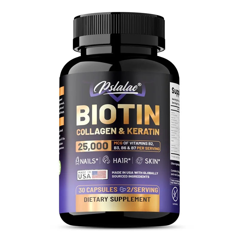 Biotin Collagen Keratin Supplement - Supports Skin and Nail Health, Promotes Hair Growth and Maintains Healthy Vitality