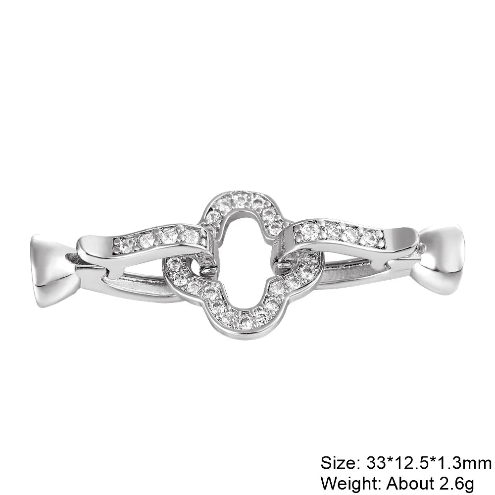 Juya 18K Gold Plated Decorative Connector Fastener Clasps Accessories For DIY Women Needlework Beads Gems Pearls Jewelry Making