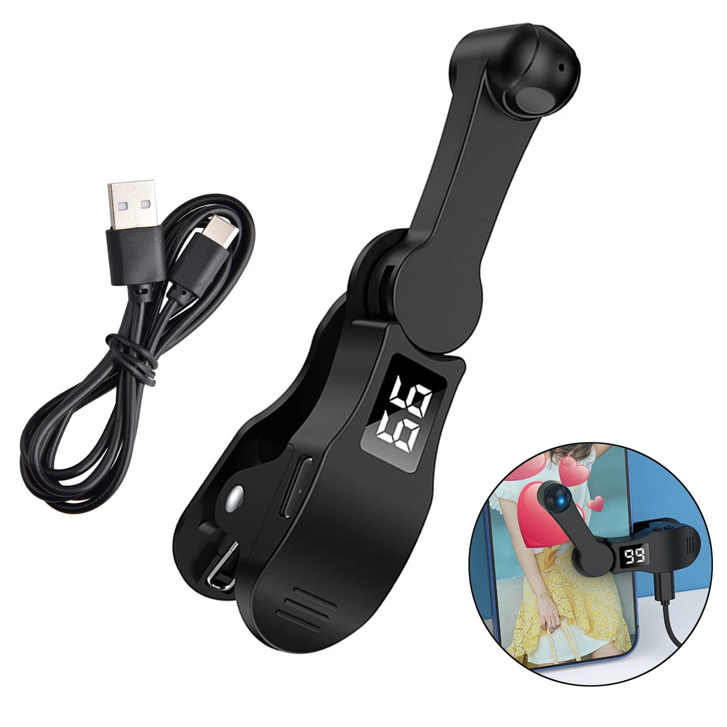 Auto Screen Clicker Tapper w/Power Cable For Smart Phone Apps Video Live Streaming Gadget Fast Click Cell Phone Screen Tapper