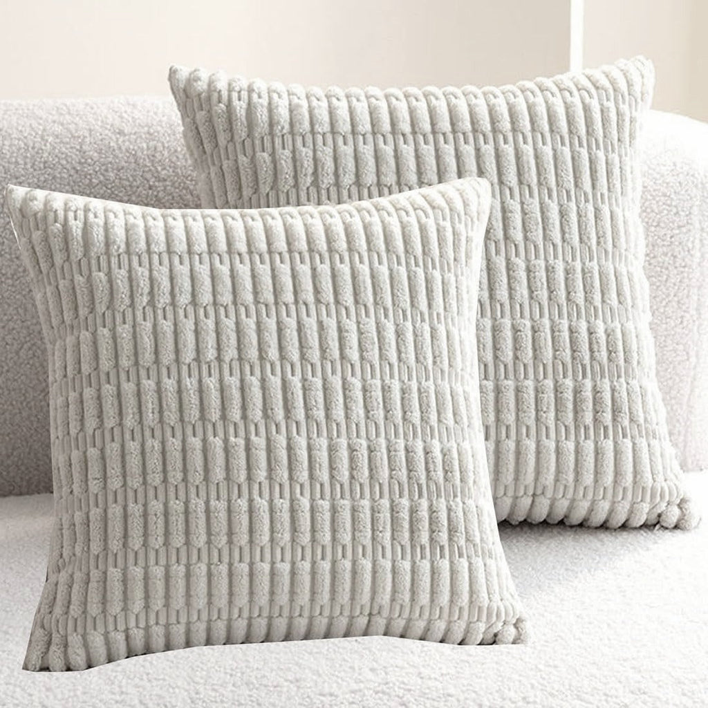 Corduroy Cushion Cover | Soft Plush Cushion Cover | 45x45cm | Light Grey Cushion Cover