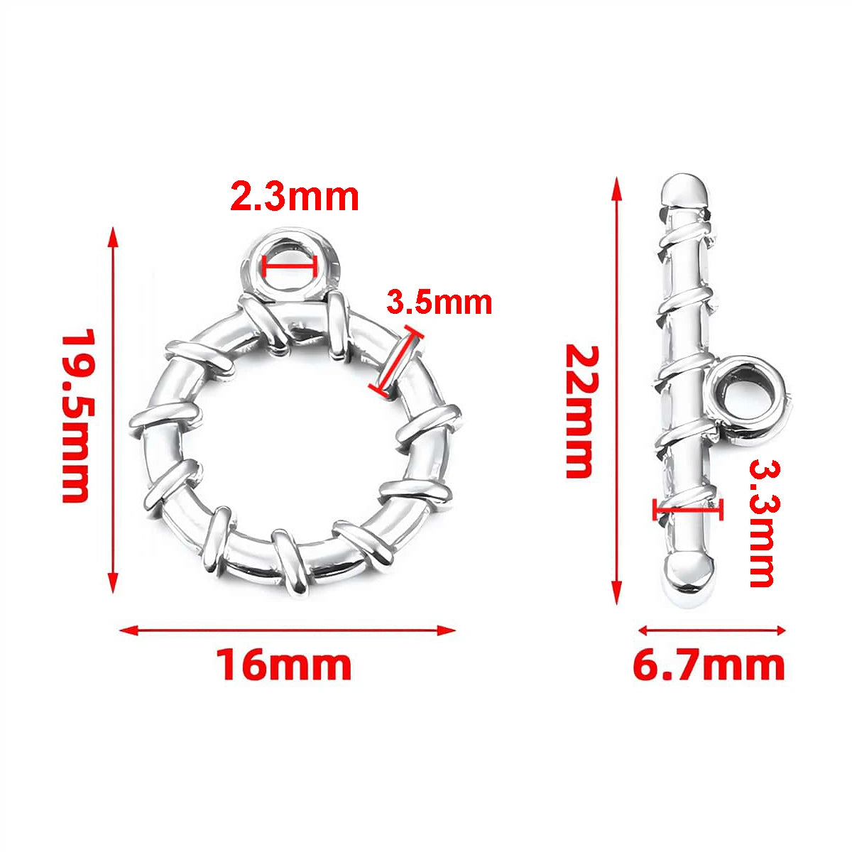 2 Sets Stainless Steel OT Clasp Heart Toggle Clasps Buckle Connector for Necklaces Bracelets Hook DIY Jewelry Making Accessories