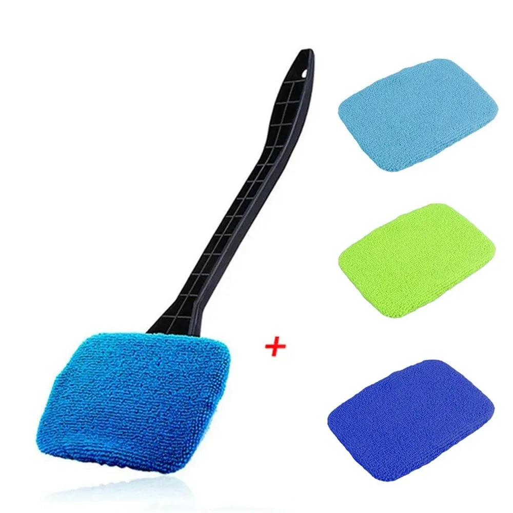 New Car Window Cleaner Brush Kit Windshield Cleaning Wash Tool Inside Interior Auto Glass Wiper With Long Handle Car Accessories