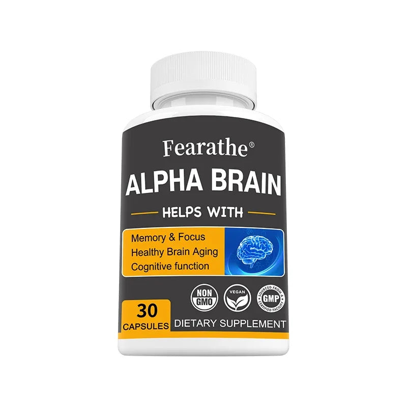 Fearathe Alpha Brain - Premium Nootropic Brain Supplement - Good for Focus, Concentration and Memory - 120 Capsules