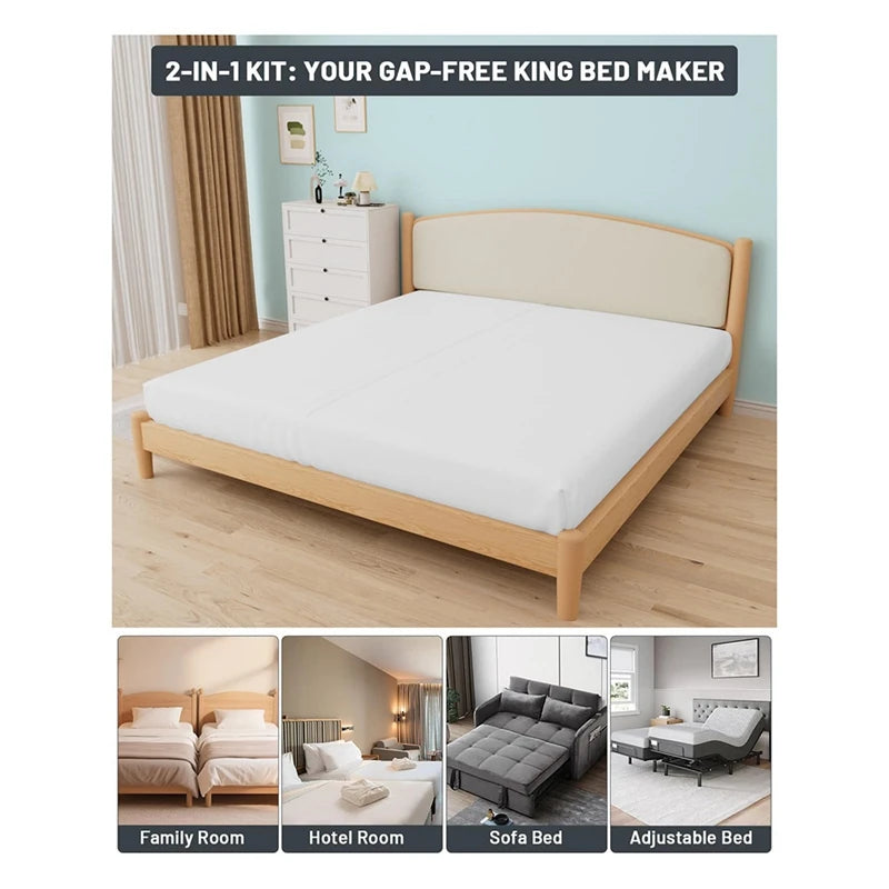 Fitted Sheet with Bed Bridge Twin XL to Converter Kit with Split Filler for Adjustable Bed-ABRM
