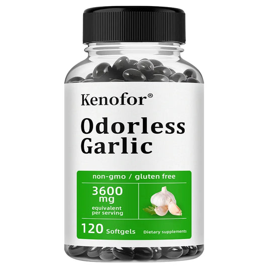 Odorless Garlic Supplement Capsules - Balance Cholesterol Levels, Support Heart and Cardiovascular Health, Non-GMO, Gluten Free