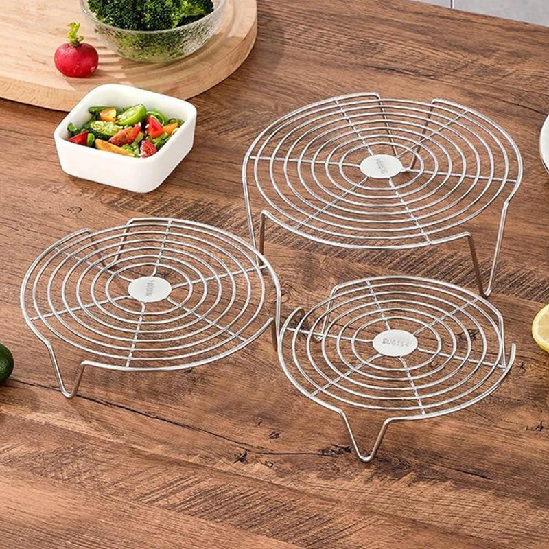 Stainless Steel Steaming Rack Multifunction Steamer Rack Pot Steaming Tray Grill Stand For Dumpling Egg Kitchen Cooking Utensils