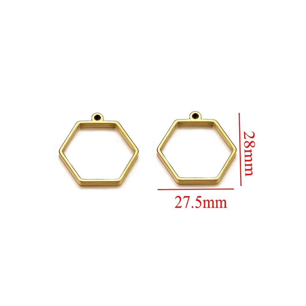 10pcs Stainless Steel Geometric Metal Connector Charms Frames Base DIY Making Epoxy Resin UV Crystal Molds for Jewelry Necklaces
