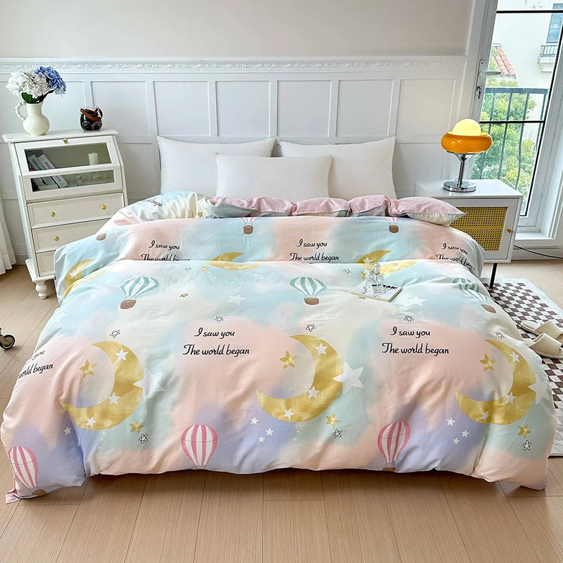 1pc 100% Pure Cotton Duvet Cover Queen/King Size Striped Quilt Cover for Double Bed housse de couette Single Bed Cover for Kids