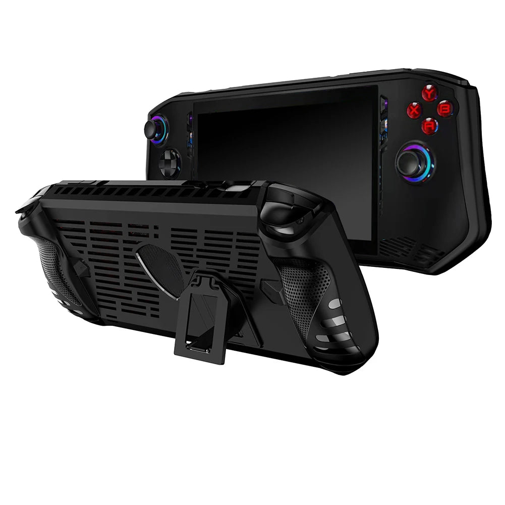 For MSI Claw A1M Handheld Console Case Soft TPU Protective Shell Shockproof Back Cover with Kickstand Game Accessories