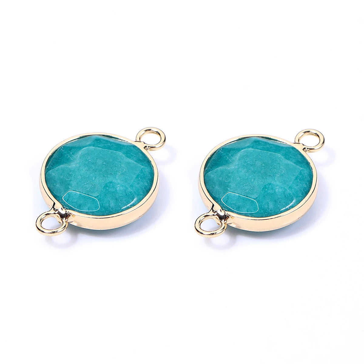 2-4pcs/lot Natural Stone Faceted Pendant Rose Quartz Lapis Lazuli Jade Charms For DIY Fashion Bracelet Necklace Jewelry Accessor