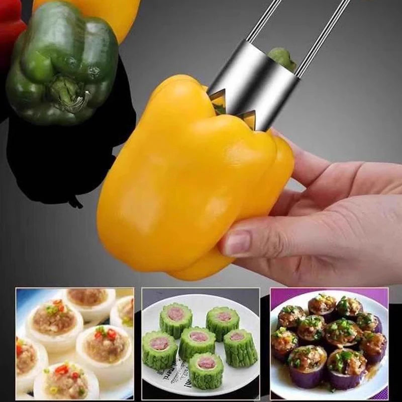 Stainless Steel Fruit Core Remover Apple Pear Bell Peppers Pitter Extractor Tool Versatile Vegetable Core Puller Kitchen Gadgets